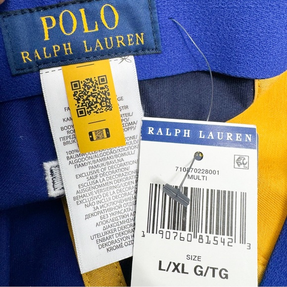Polo Ralph Lauren Long Bill Blue Yellow Wing Twill Ball Cap Hat - Picture 16 of 16